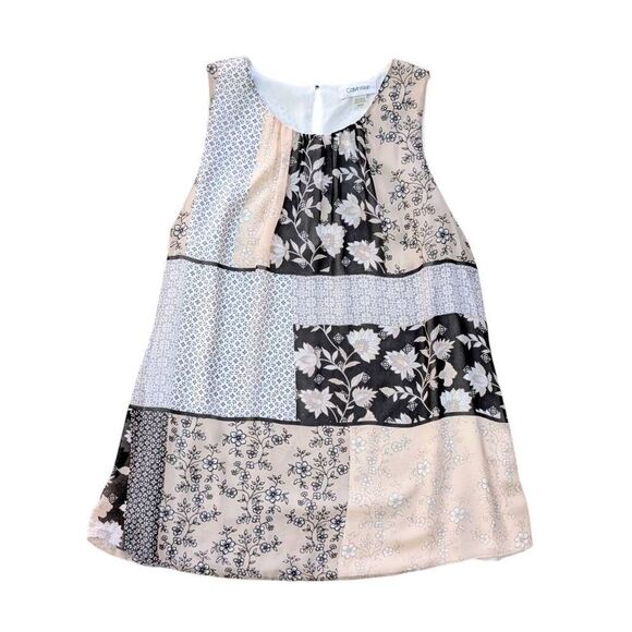 NWOT Calvin Klein Suit Separates sleeveless flowy blouse floral patchwork - Picture 2 of 13
